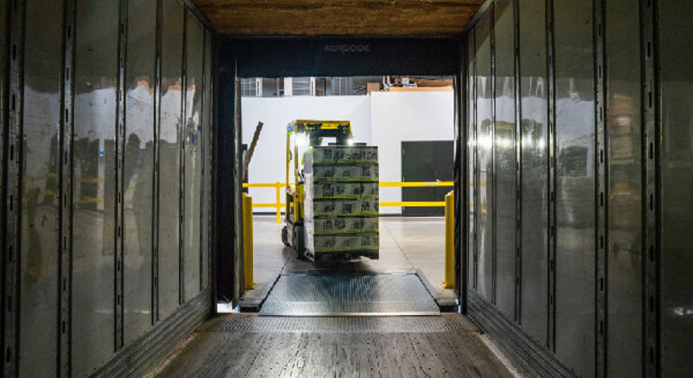 Forklift Loading Container